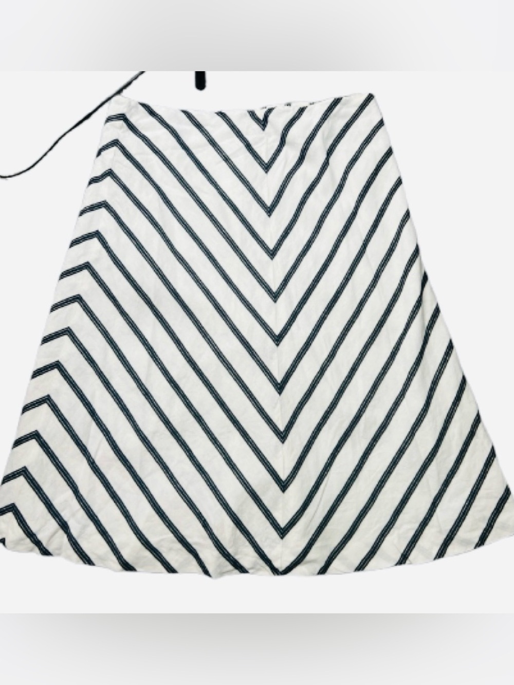 Talbots  Preppy Striped‎ A-Line Midi Skirt - Black and White